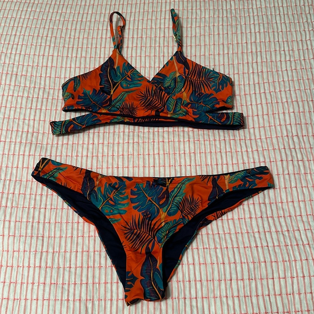 Tropical and Navy print Reversible Maaji Swimsuit